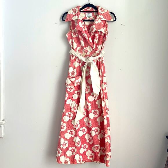 Vintage 50'sThe New Woman broad cloth floral plaid wrap pointed collar dress - Picture 1 of 9